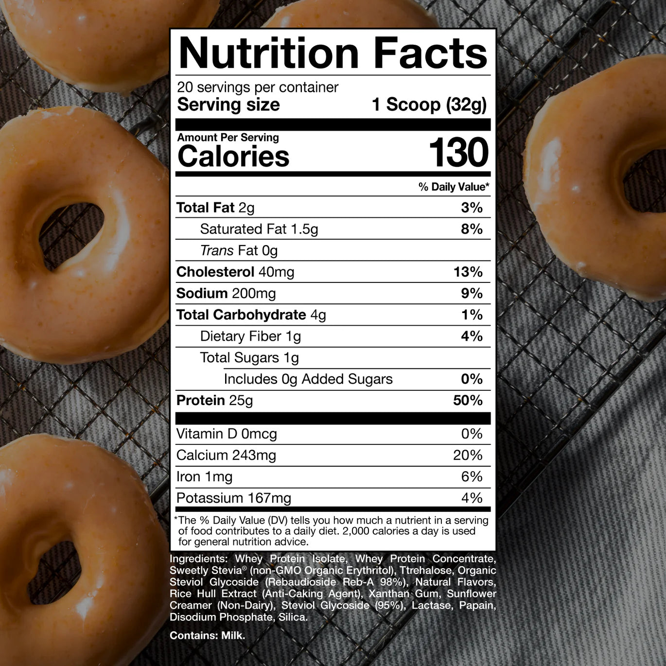 Protein Whey Glazed Donut