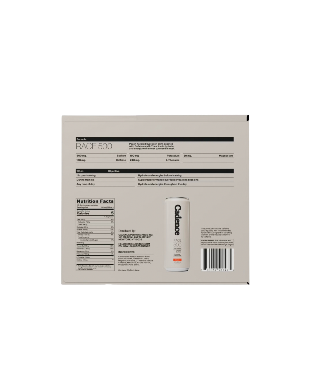 Cadence RACE Energy Hydration Drink 12 pack